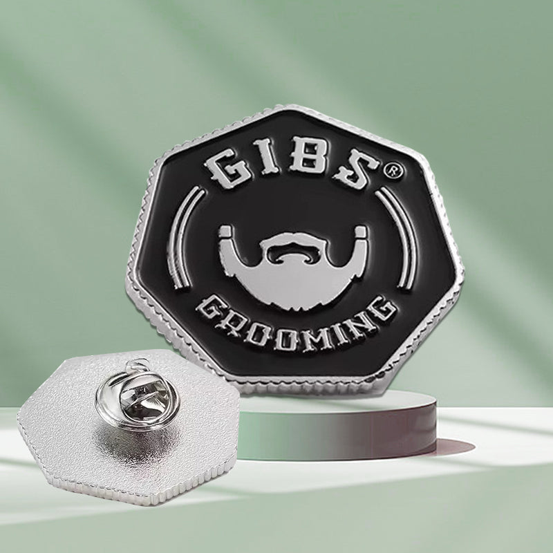 custom logo pins silver plating