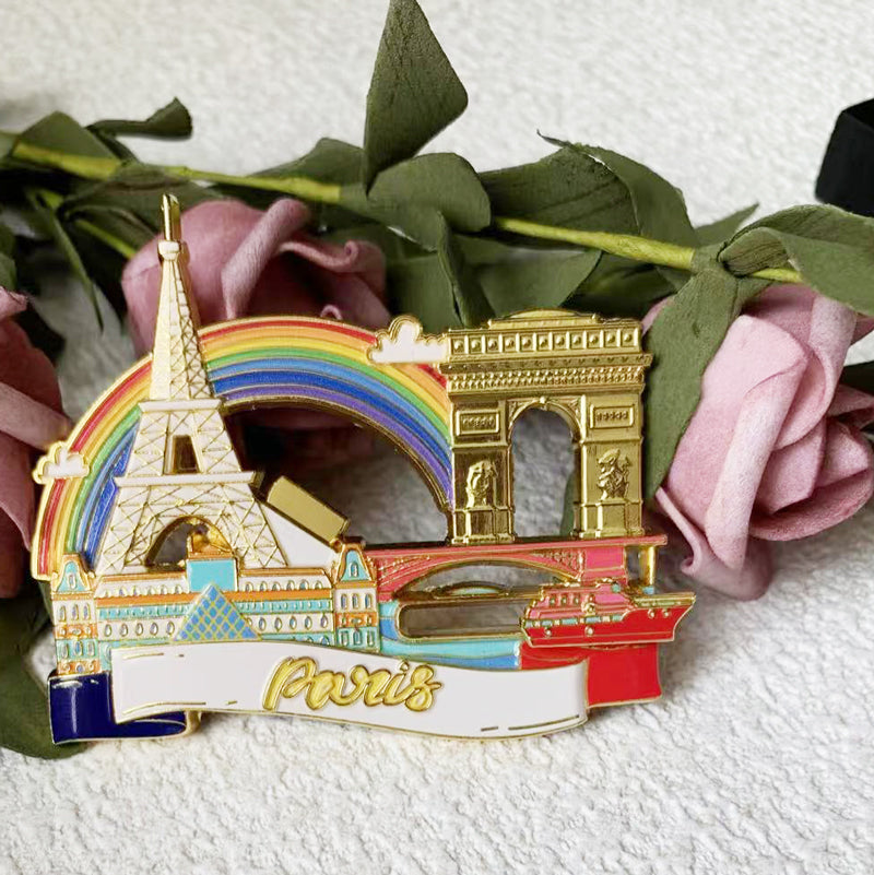 Paris enamel magnet