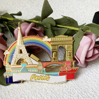 Paris enamel magnet