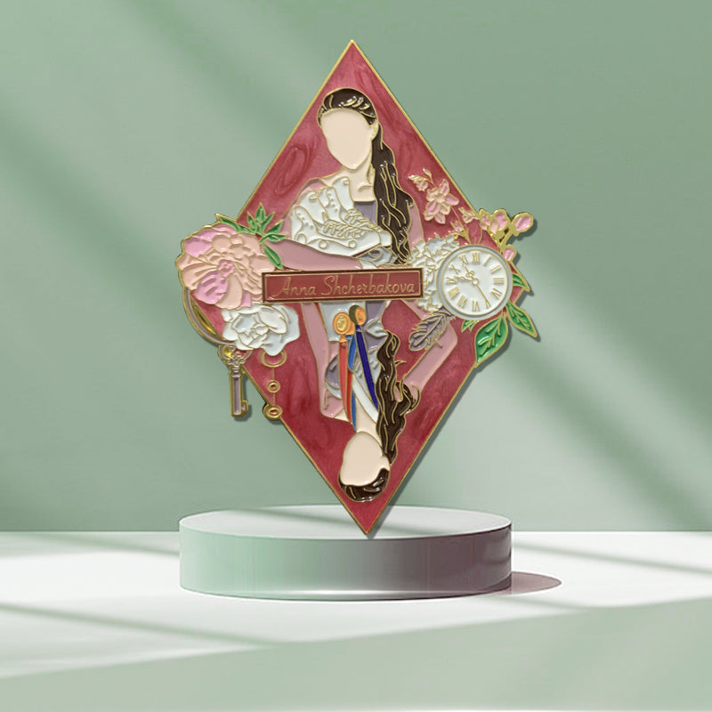 Pearlescent enamel pins