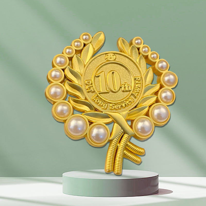 award pins Inlaid faux pearls